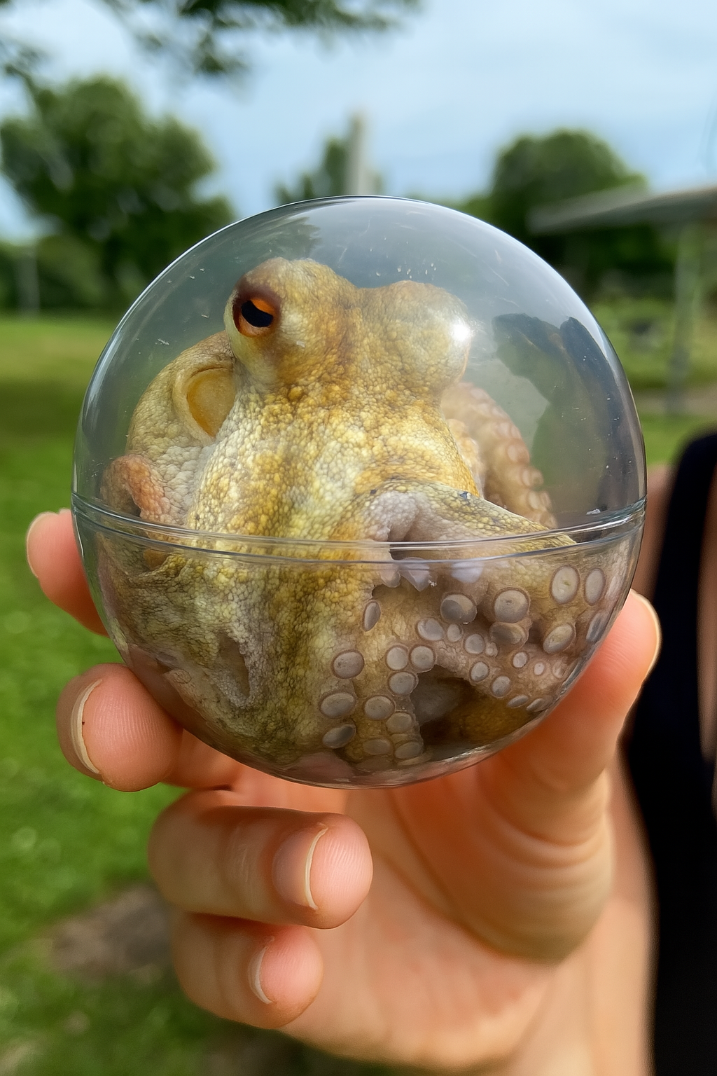 Paul inside a football
